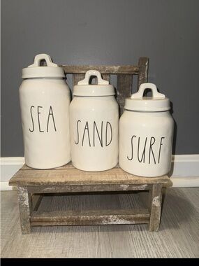 Rae Dunn sea sand surf canister set